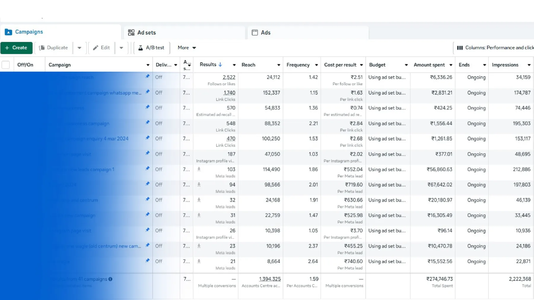 Ad account results screenshot 5